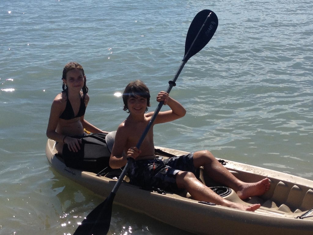 Ethan and Callie Kayaking